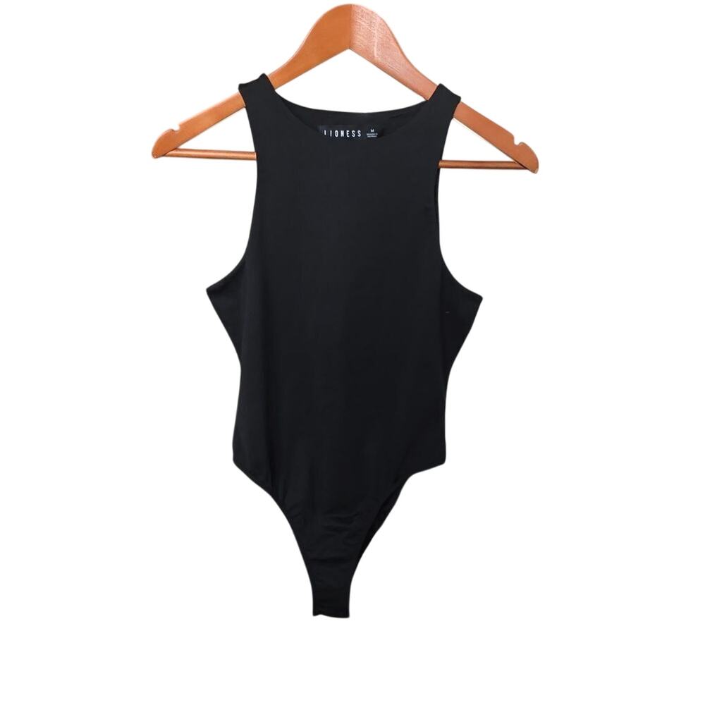 Lioness Black Mock Neck Bodysuit Long Sleeve Size M